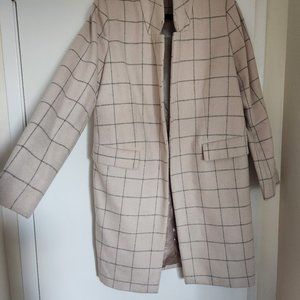 Calvin Klein wool mix overcoat in window pane check